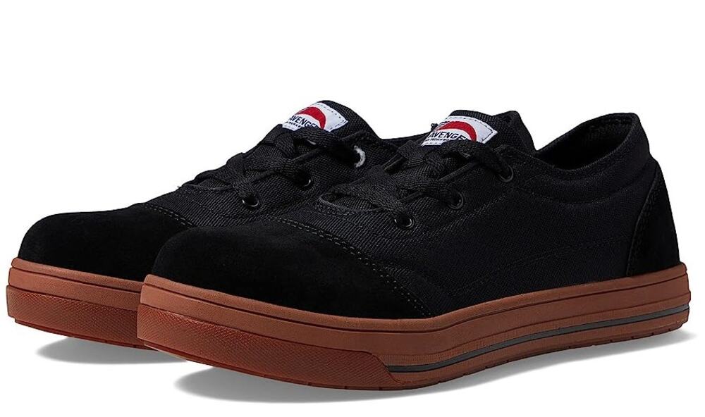 Avenger Mens Blade 3 Eye Low Work Shoes 9 WIDE Black Comp Toe A134 SR EH NIB
